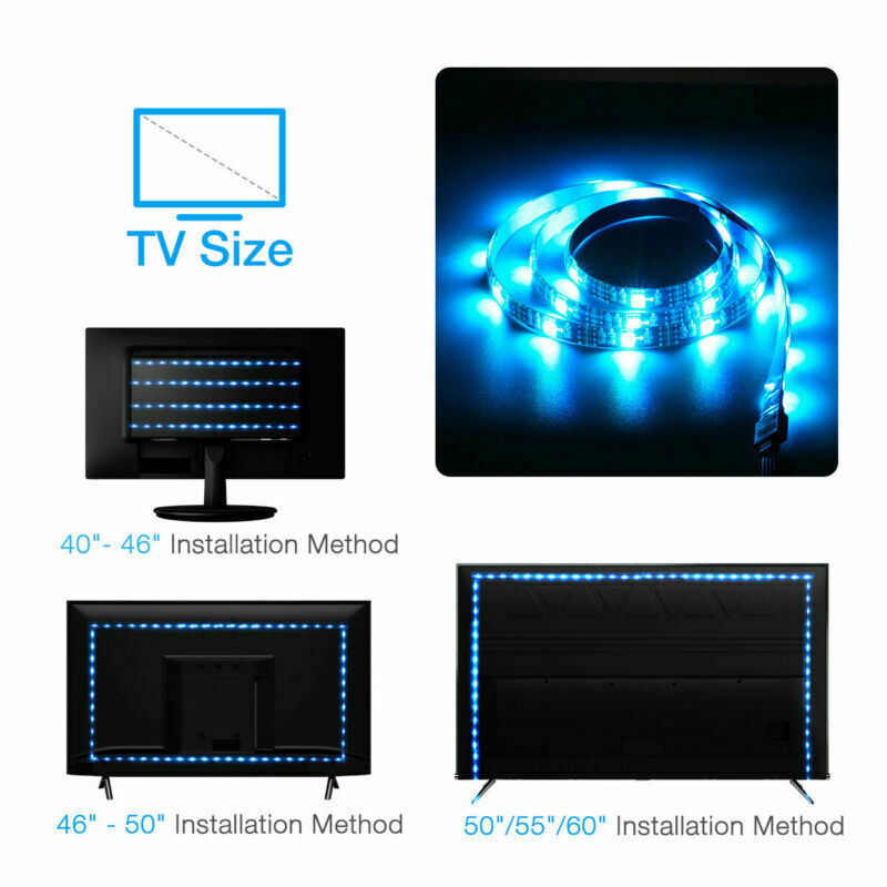 4x50CM USB RGB LED TV Backlight Strip Kit with Remote Control