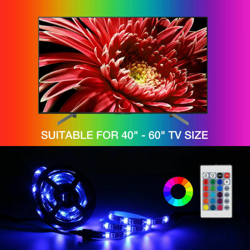 4x50CM USB RGB LED TV Backlight Strip Kit with Remote Control