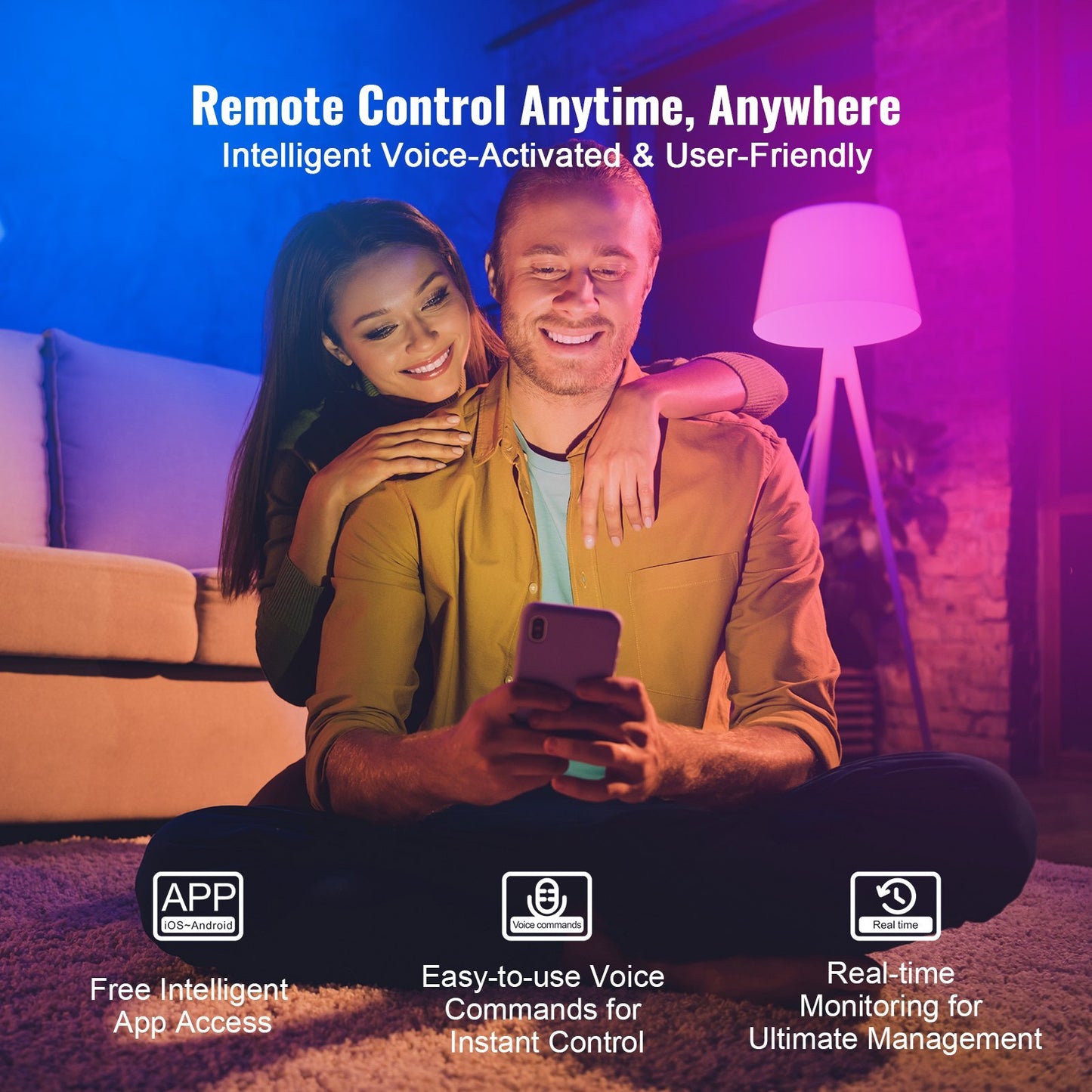 VEVOR Smart Light Bulbs (4-Pack) – Colorful Control at Your Command