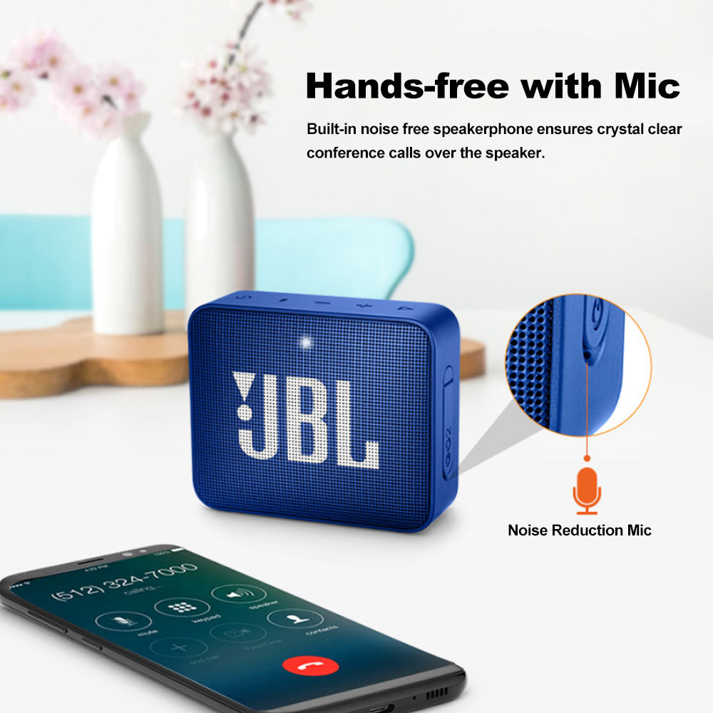 JBL GO 2 Wireless Bluetooth Speaker – IPX7 Waterproof with Built-In Mic