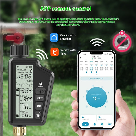 Smart WiFi Garden Irrigation Timer – Automatic Watering Device for Potted Plants & Outdoor Use