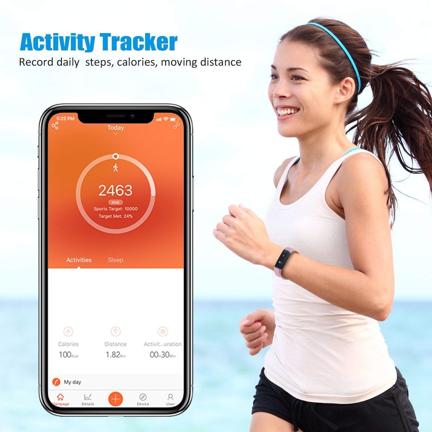 SmartFit Slim Activity Tracker & Smartwatch – Includes FREE Extra Band