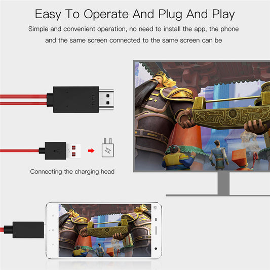 Type-C to HDMI 3-in-1 Mobile Phone Projection Cable