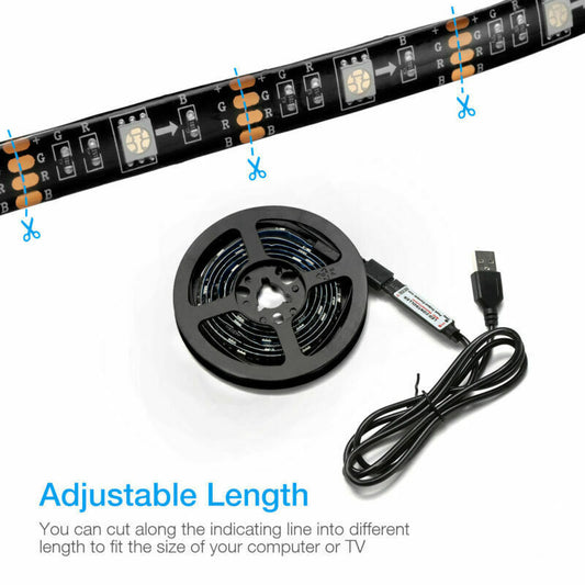 4x50CM USB RGB LED TV Backlight Strip Kit with Remote Control