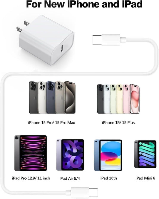 2-Pack Phone Charger Set – Wall Plug + 6FT Lightning Cable