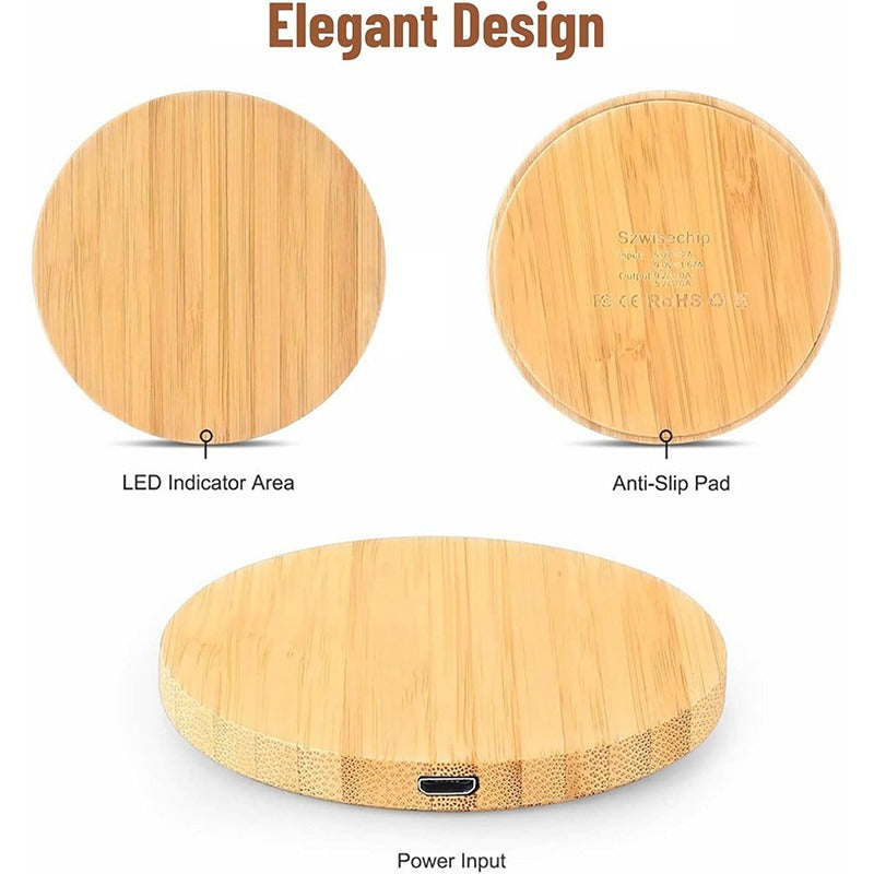 Bamboo Vertical Wireless Charging Stand