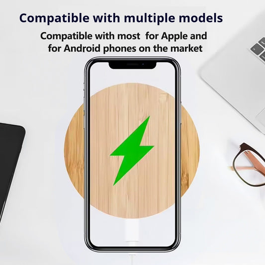 Bamboo Vertical Wireless Charging Stand