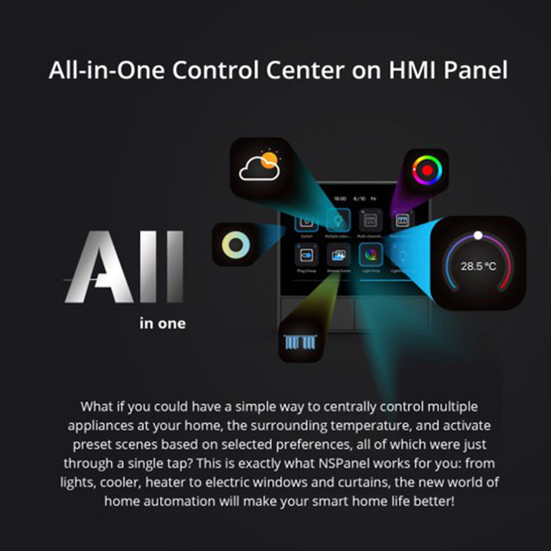 Smart Central Thermostat Panel – SONOFF NSPanel HMI Controller with App & Voice Control