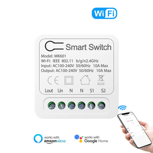 Smart WiFi Switch – Voice & App Control with Overload Protection