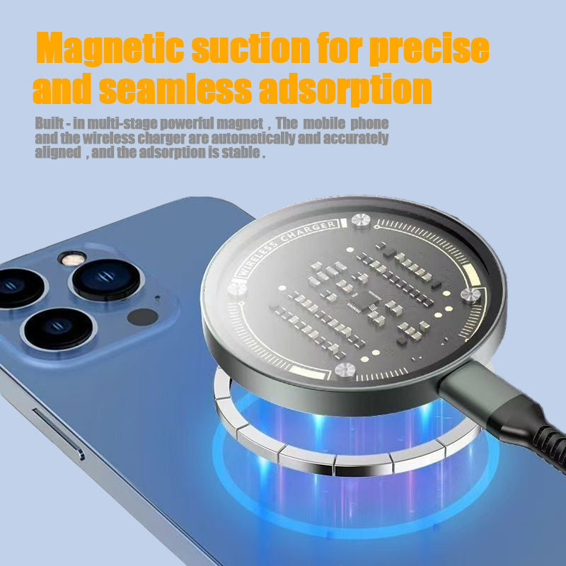 Qi2 Magnetic Wireless Charger – 15W Fast Charging for iPhone 12–16 Series (Compatible with MagSafe)