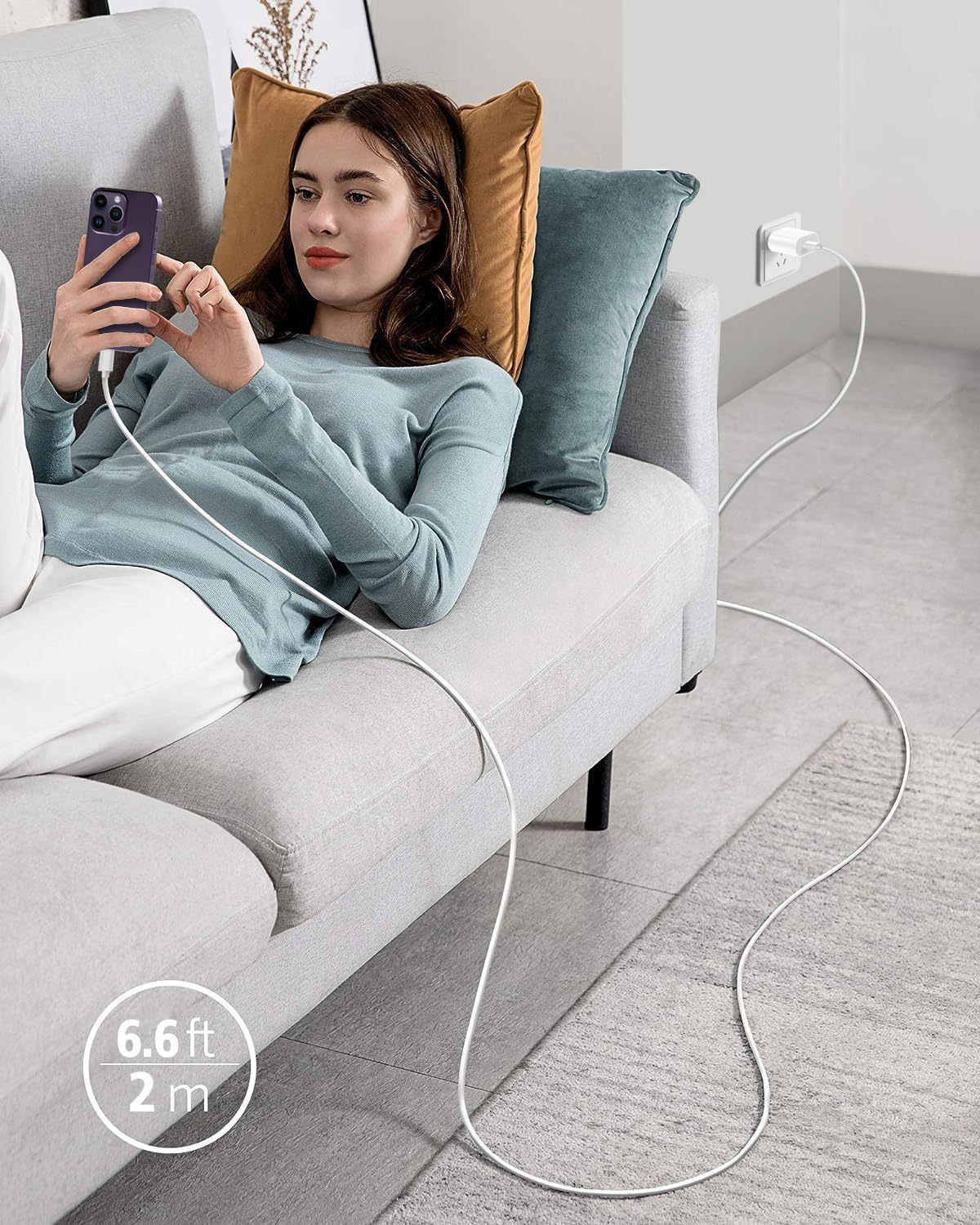 2-Pack Phone Charger Set – Wall Plug + 6FT Lightning Cable