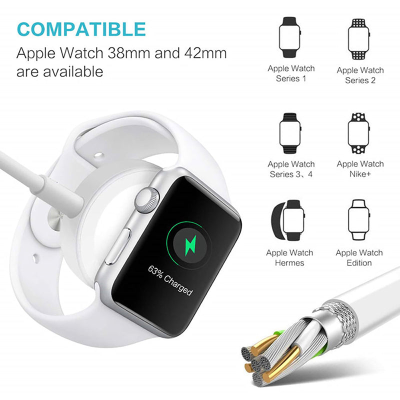 3-in-1 Wireless Charger for Apple Watch – Quick USB Charging Dock with Magnetic Induction