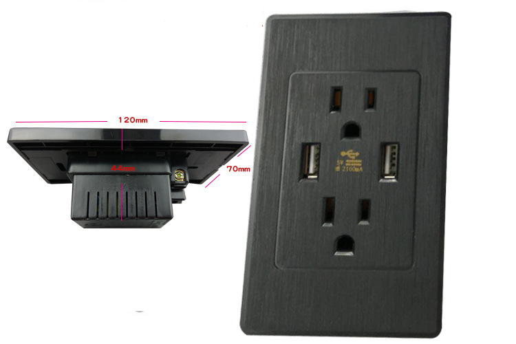 Smart Dual USB Wall Socket – US Plug with AC Outlets & Surge Protection (White)