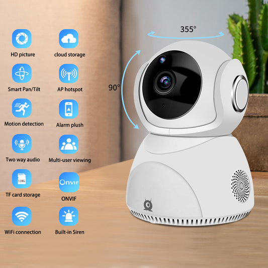 HD 1080P Panoramic WiFi Security Camera – 360° PTZ, Night Vision, Motion Detection & Two-Way Audio