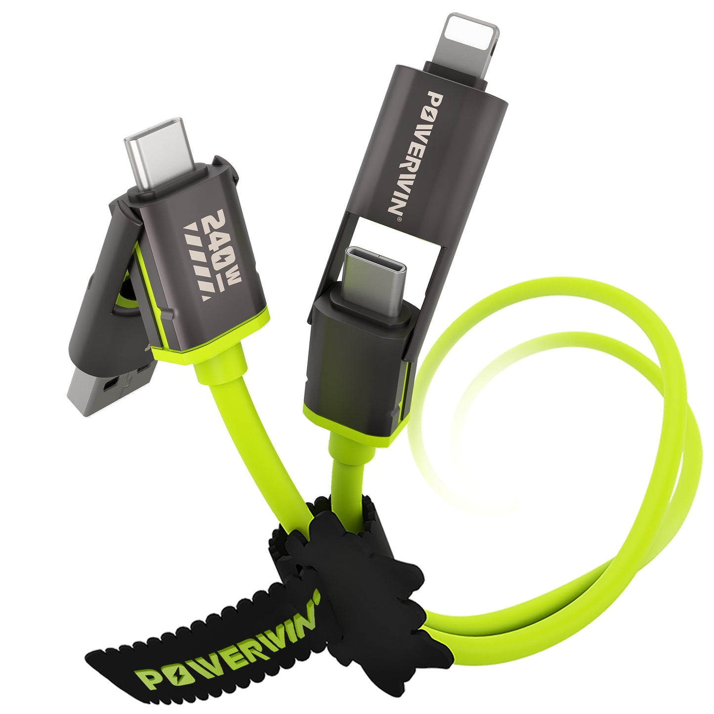 PWC240 Universal 4-in-1 Charging Cable (1.5m) – 240W Fast Charging