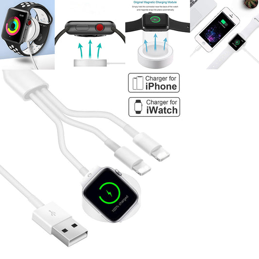 3-in-1 Wireless Charger for Apple Watch – Quick USB Charging Dock with Magnetic Induction