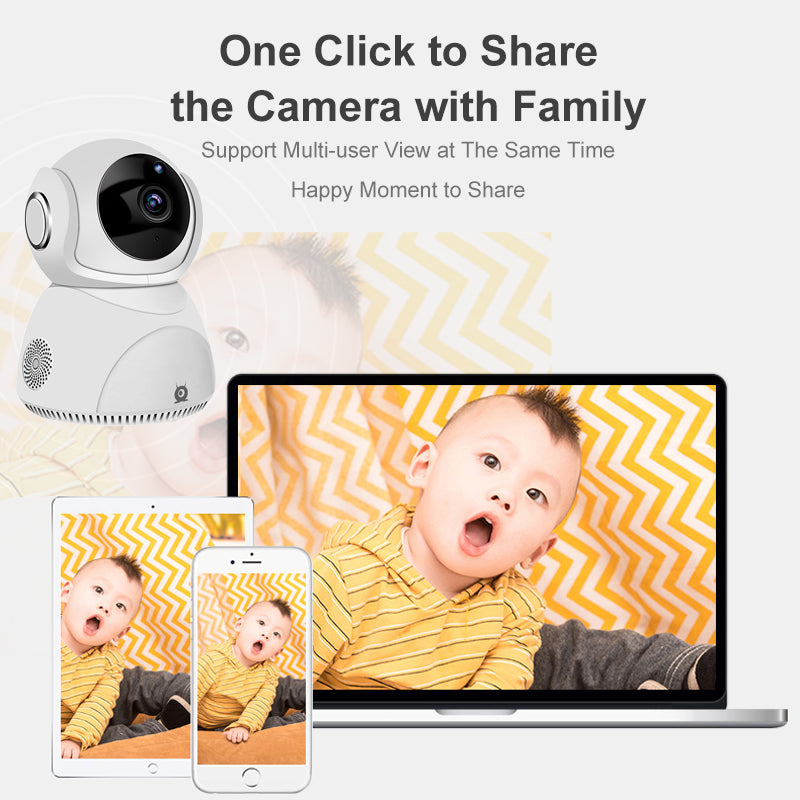 HD 1080P Panoramic WiFi Security Camera – 360° PTZ, Night Vision, Motion Detection & Two-Way Audio