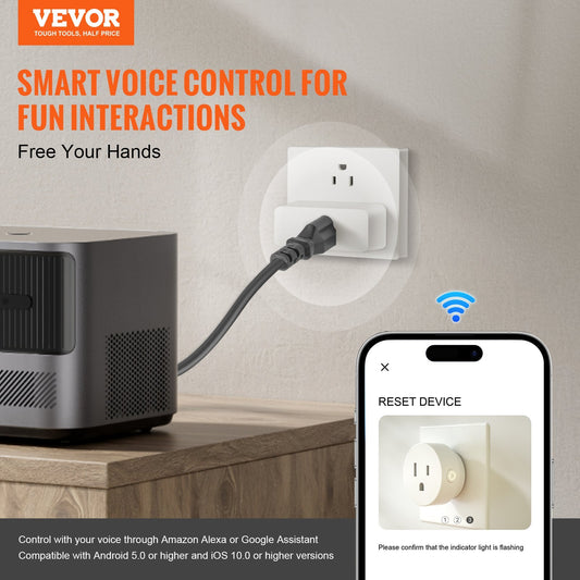 VEVOR Smart Plug (4-Pack) – Control Anytime, Anywhere